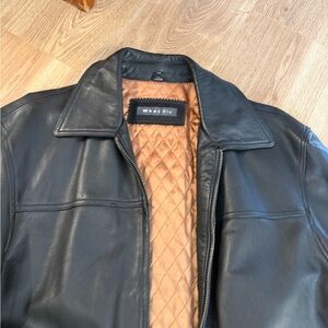 Whet Blu Men's Classic Black Leather Jacket